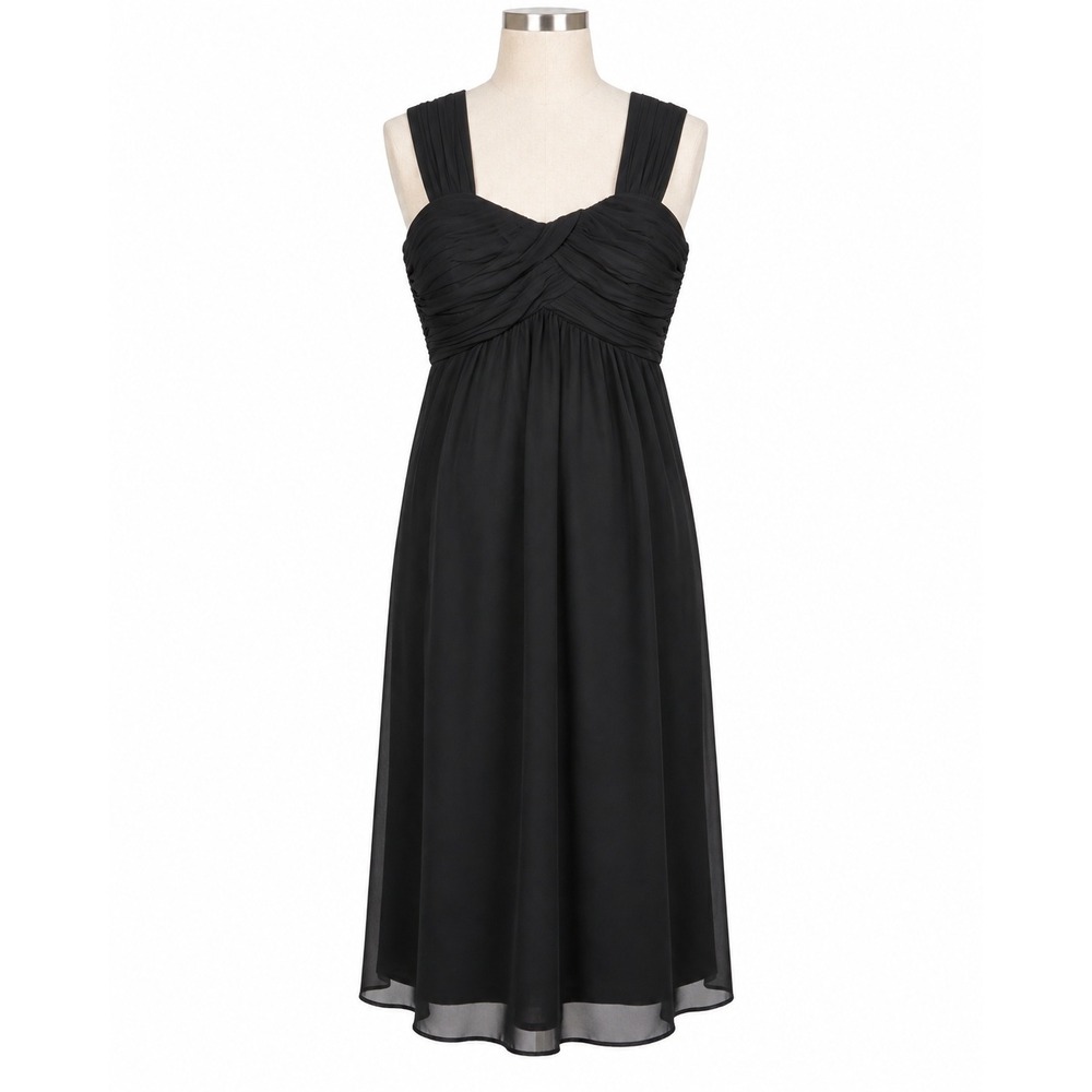 Motherhood Maternity Cocktail Dress Womens Small Black Excellent Chiffon Midi